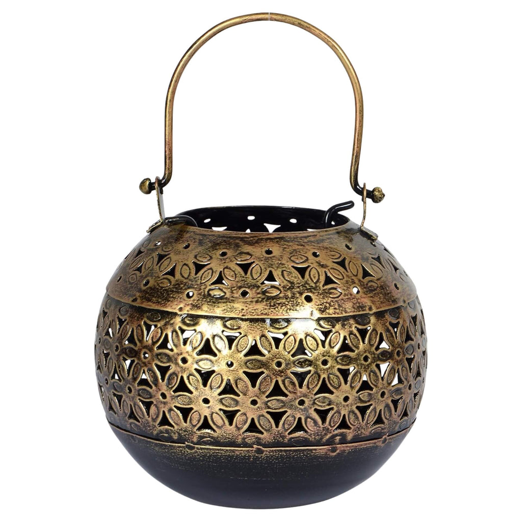 Bronze Metallic Candle Lantern – Decorative Holder