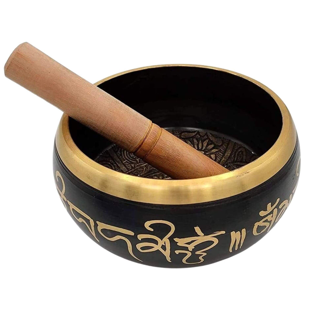 Black Tibetan Singing Bowl – 6 Inch Meditation & Healing Bowl