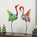 Multicolour Bird Figurine Showpiece – Antique Metal Decorative Sculpture