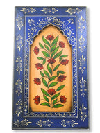 Handmade Wooden Wall Frame with Floral Design – 12 Inch (Blue)