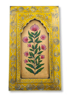Handmade Wooden Wall Frame with Floral Design – 12 Inch (Yellow)