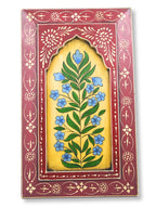 Handmade Wooden Wall Frame with Floral Design – 12 Inch (Red)