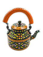 Hand-Painted Cutting Chai Black Decorative Kettle – 1000ml