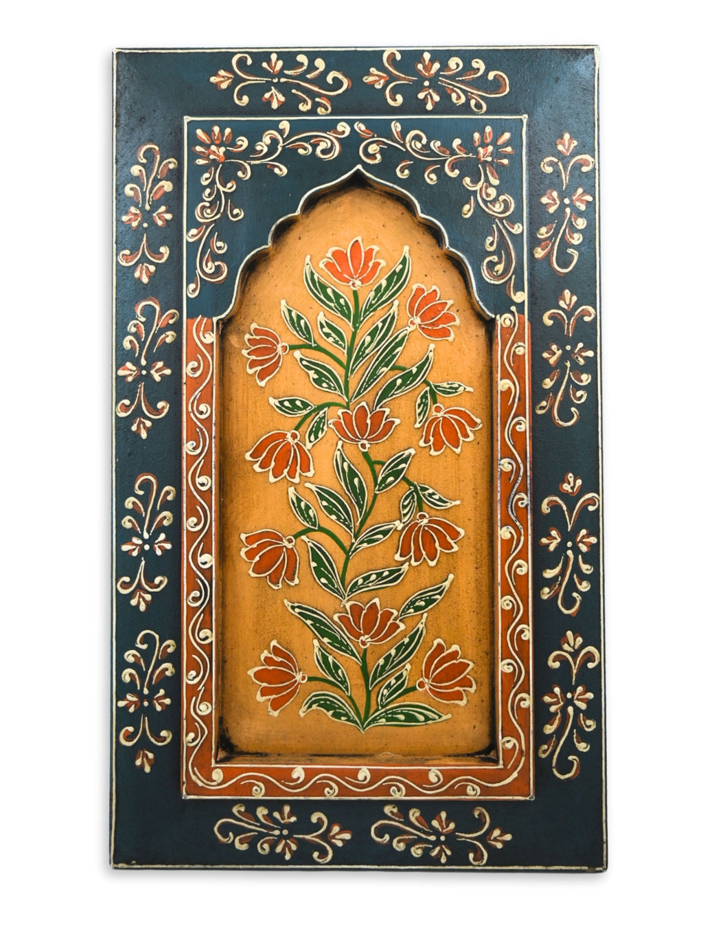 Handmade Wooden Wall Frame with Floral Design – 12 Inch