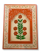 Handmade Wooden Wall Frame with RED Floral Design – 12 Inch