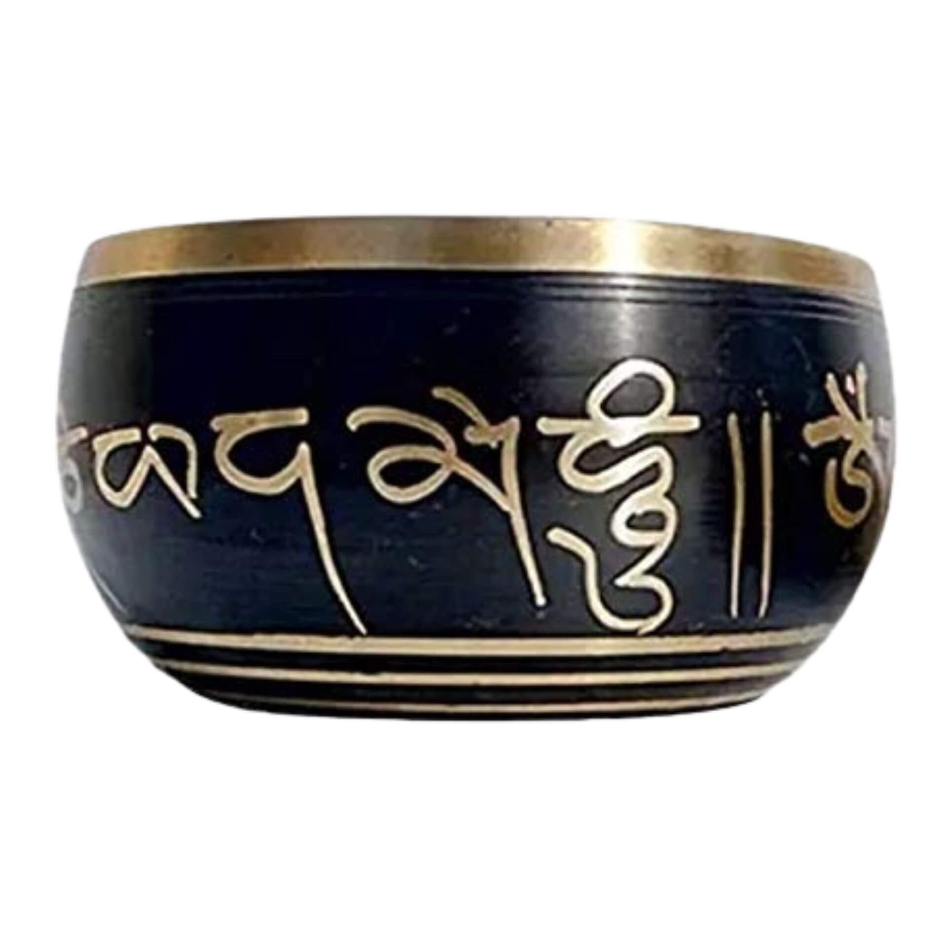 Black Tibetan Singing Bowl – 6 Inch Meditation & Healing Bowl