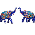 Handcrafted Meenakari Elephant Statue – Trunk Up