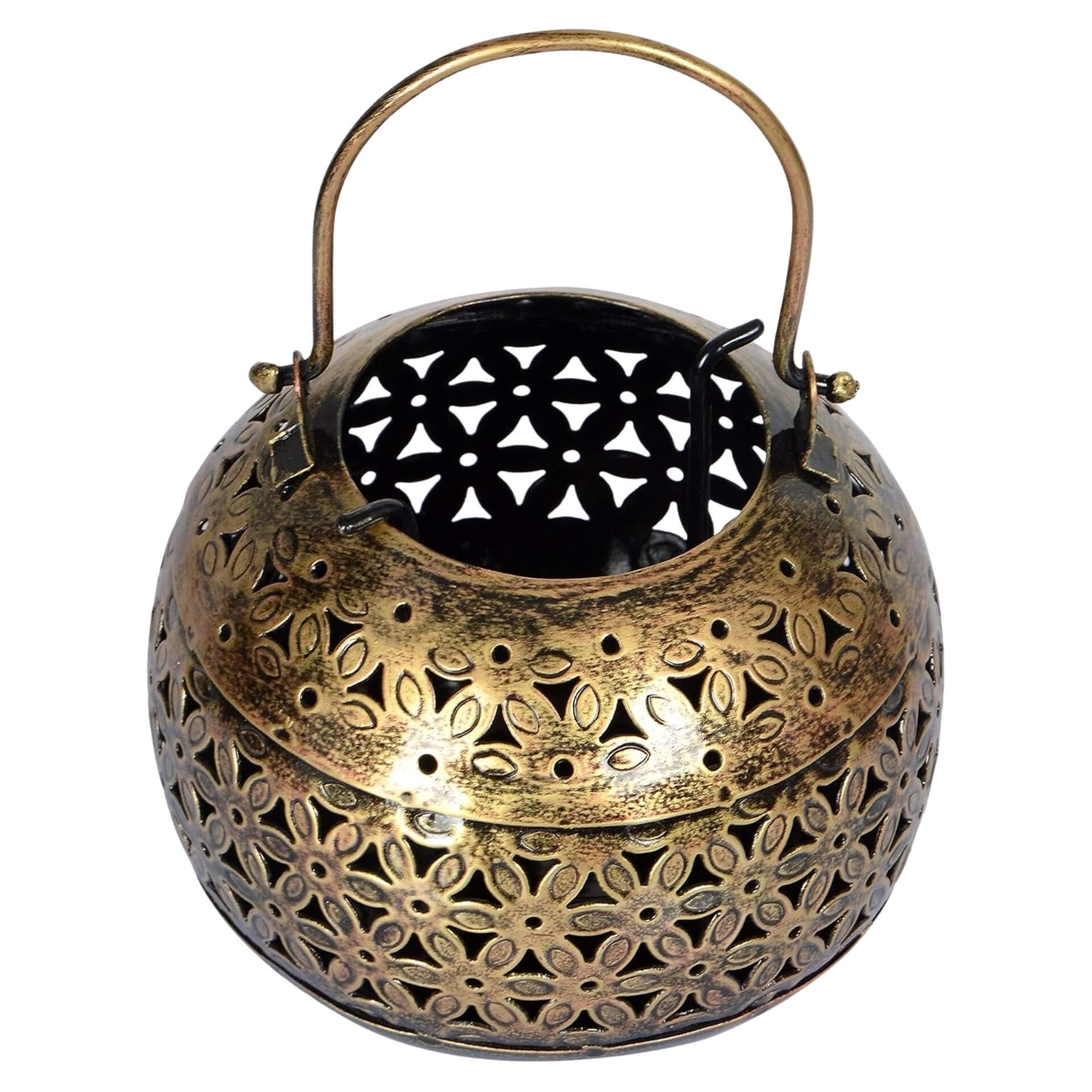 Bronze Metallic Candle Lantern – Decorative Holder