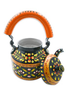 Hand-Painted Cutting Chai Black Decorative Kettle – 1000ml