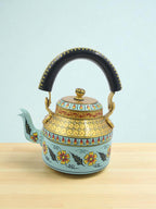 Hand-Painted Decorative Cutting Chai Green & Golden Kettle – 1000ml