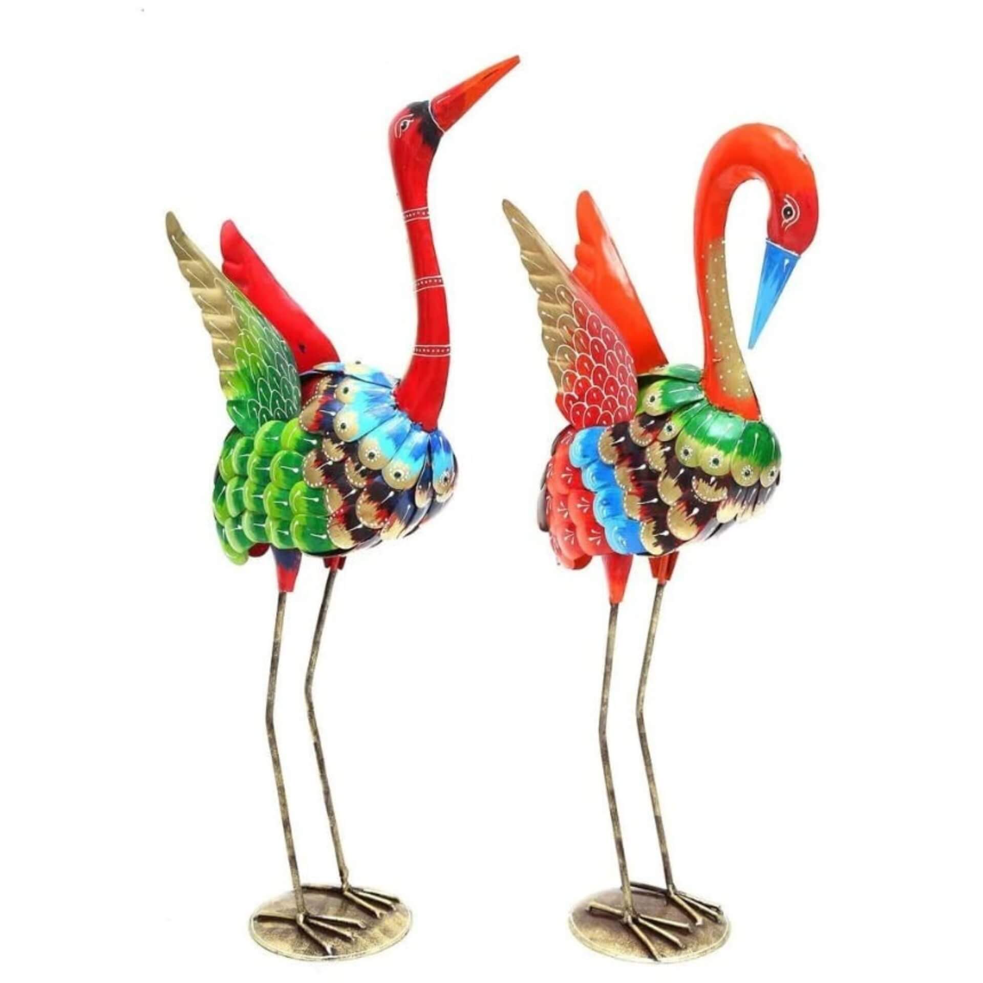 Multicolour Bird Figurine Showpiece – Antique Metal Decorative Sculpture