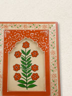 Handmade Wooden Wall Frame with RED Floral Design – 12 Inch