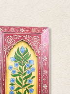 Handmade Wooden Wall Frame with Floral Design – 12 Inch (Red)