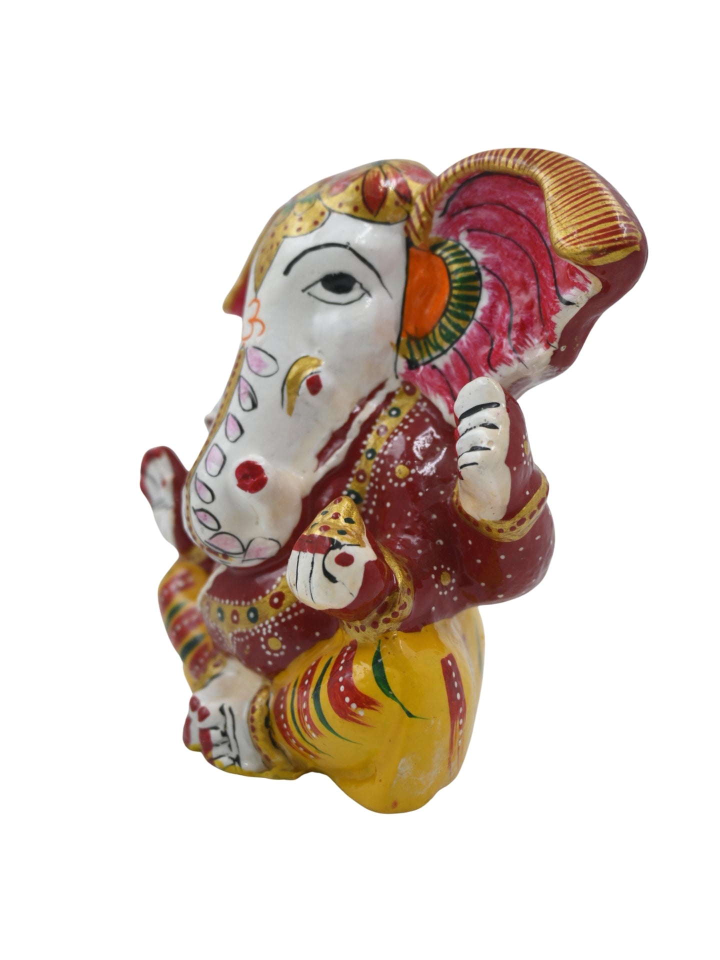 Handpainted Stone Ganpati Idol – Multicolour Lord Ganesha Statue for Home Decor & Spiritual Gifting (16 x 7 x 15.24 cm)
