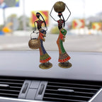 Hand-Painted Lady Figurine Tealight Holder – Set of 2