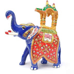 Meenakari Handcrafted Metal Elephant Statue – 6 Inch