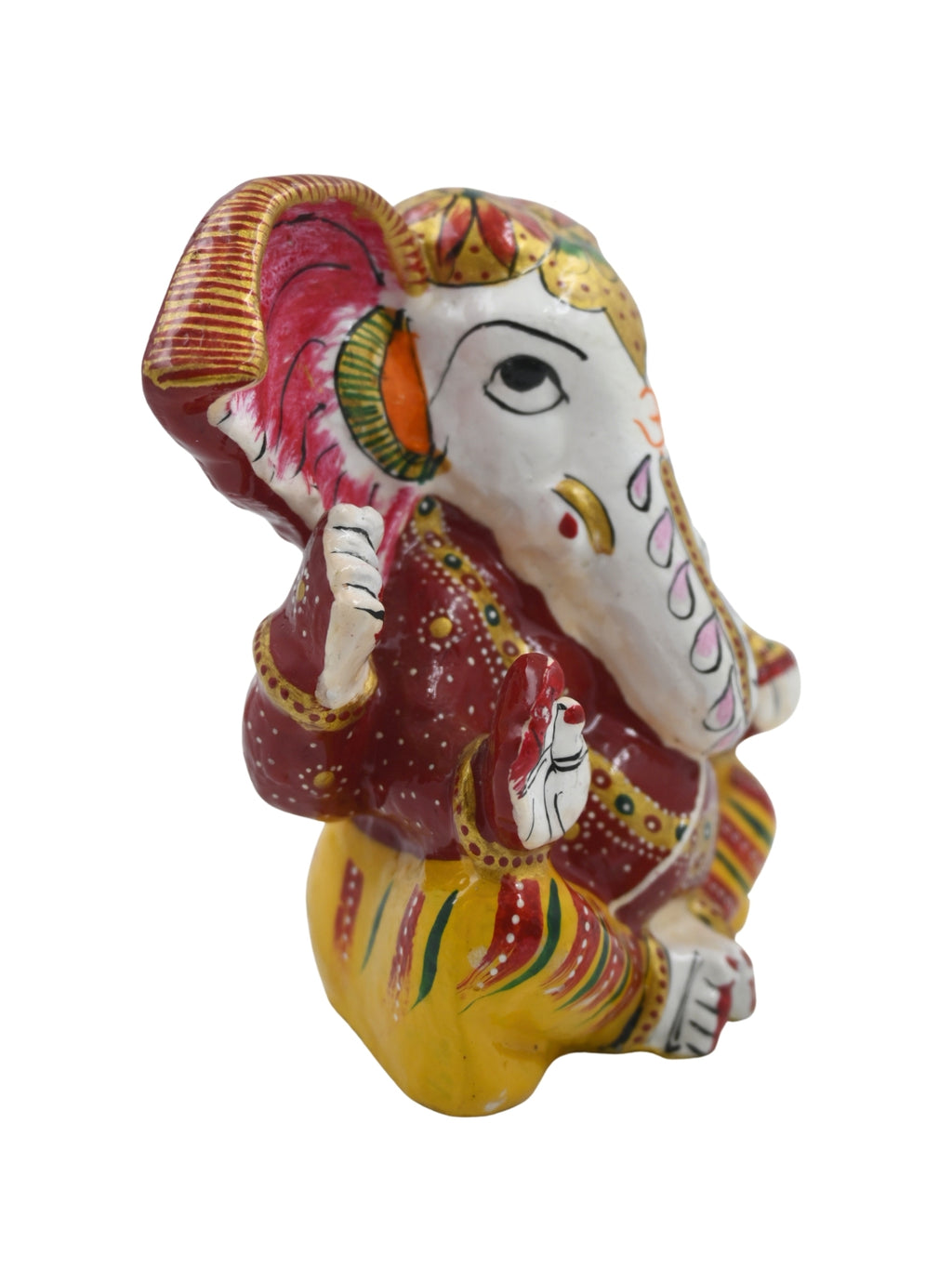 Handpainted Stone Ganpati Idol – Multicolour Lord Ganesha Statue for Home Decor & Spiritual Gifting (16 x 7 x 15.24 cm)