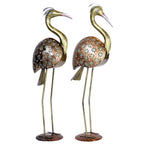Golden Crane Showpiece Set – Modern Metal Home Decor Figurines