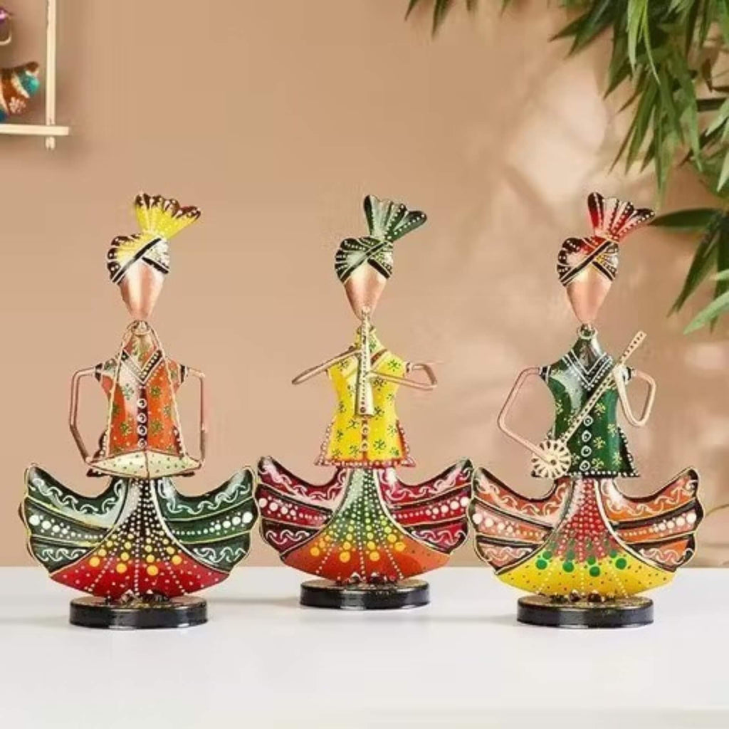 Hand-Painted Rajasthani Musician Figurines – Set of 3