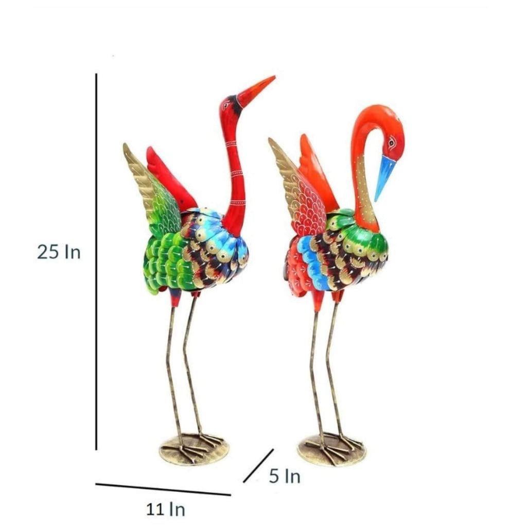 Multicolour Bird Figurine Showpiece – Antique Metal Decorative Sculpture