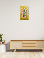 Handmade Wooden Wall Frame with Floral Design – 12 Inch (Yellow)