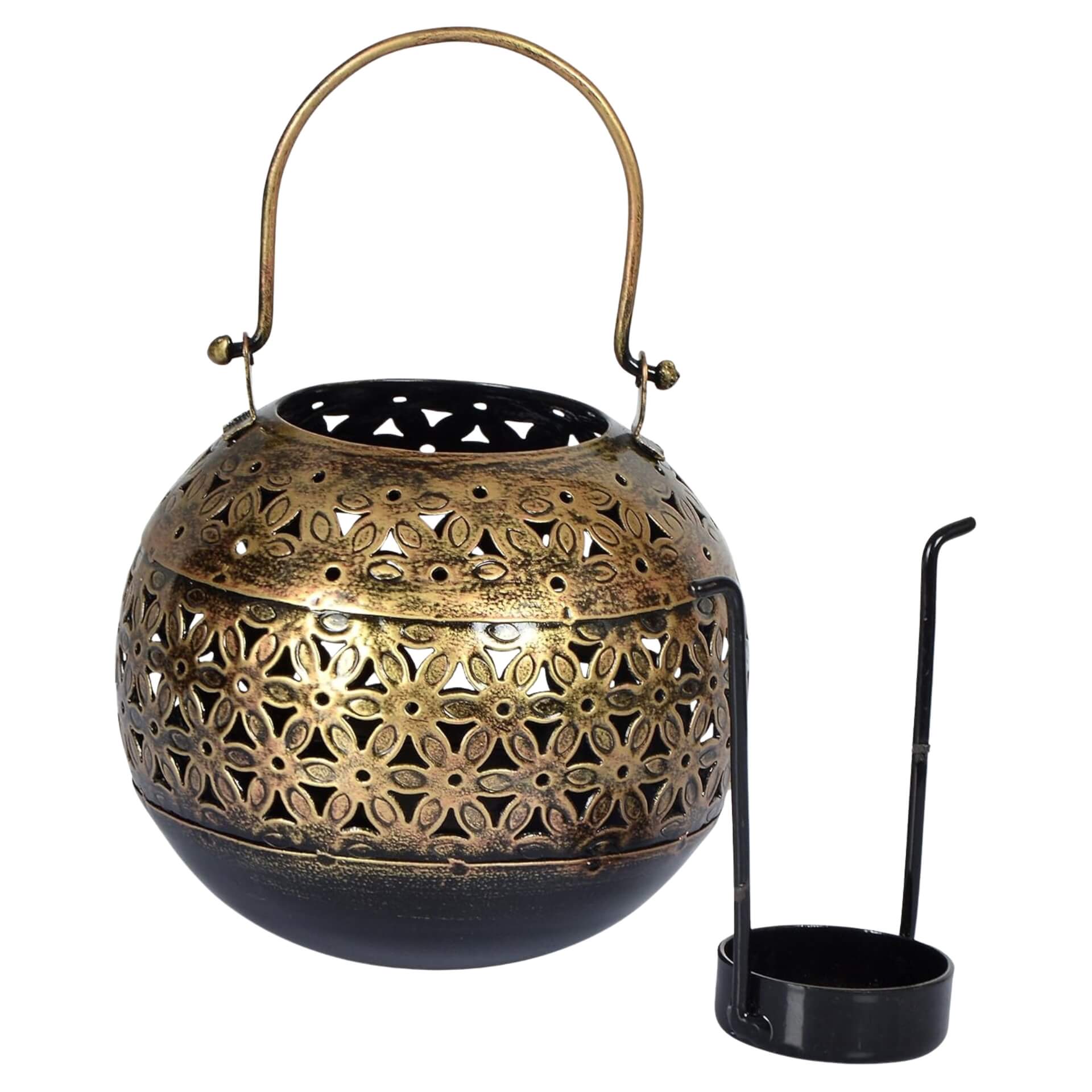 Bronze Metallic Candle Lantern – Decorative Holder