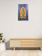 Handmade Wooden Wall Frame with Floral Design – 12 Inch (Blue)