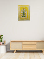 Handmade Wooden Wall Frame with Yellow Floral Design – 12 Inch