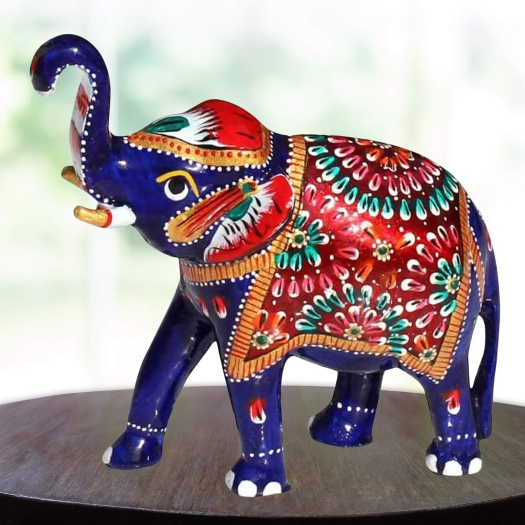 Jamun Meenakari Elephant Showpiece – 5.1"