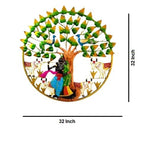 Antique Metal Radha Krishna Cow with LED Light Wall Art Frame