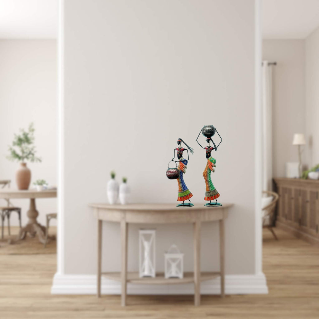 Decorative African Figurine Set – Handcrafted Tribal Tea Light Holders