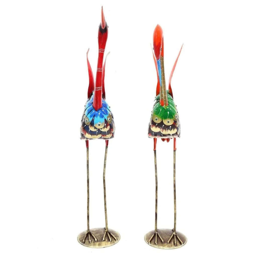 Multicolour Bird Figurine Showpiece – Antique Metal Decorative Sculpture