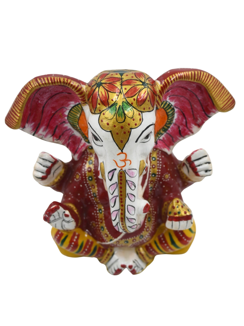 Handpainted Stone Ganpati Idol – Multicolour Lord Ganesha Statue for Home Decor & Spiritual Gifting (16 x 7 x 15.24 cm)