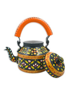 Hand-Painted Cutting Chai Black Decorative Kettle – 1000ml