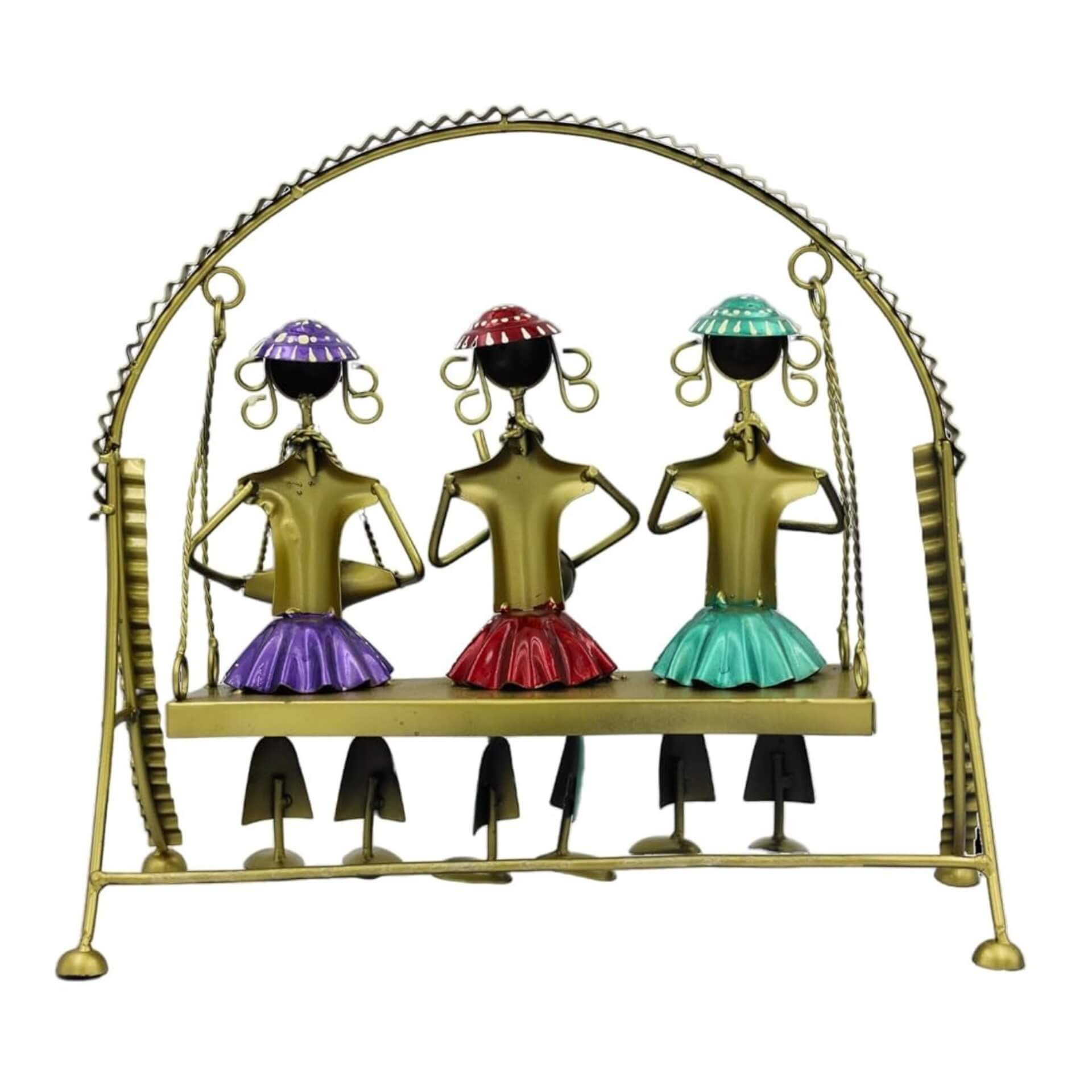 Metal Musician Wall Hanging Showpiece Set of 3 – Multicolor Iron Figurines