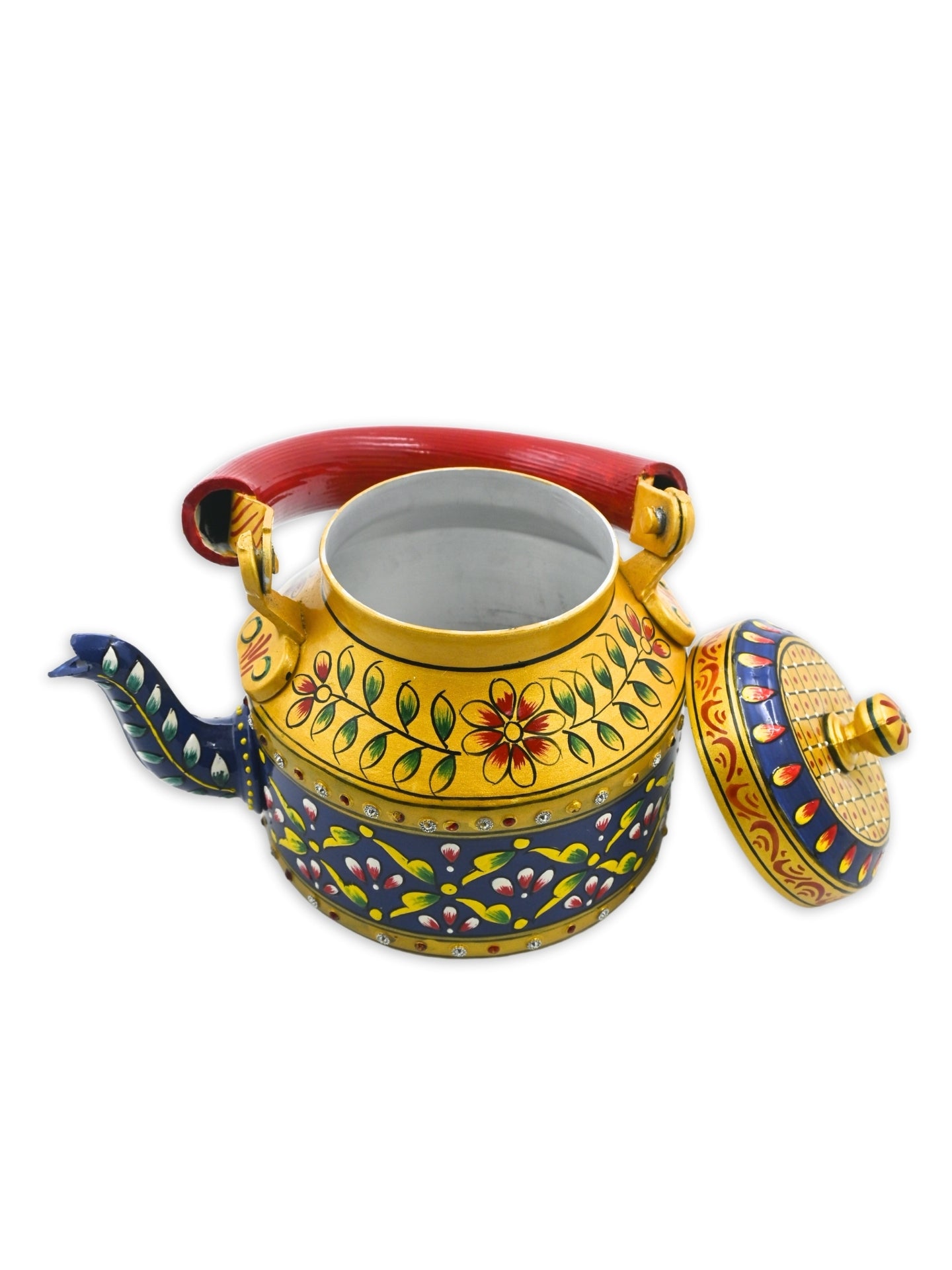 Hand-Painted Decorative Cutting Chai Yellow Kettle – 1000ml