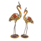 Premium Wrought Iron Crane Showpiece – Set of 2