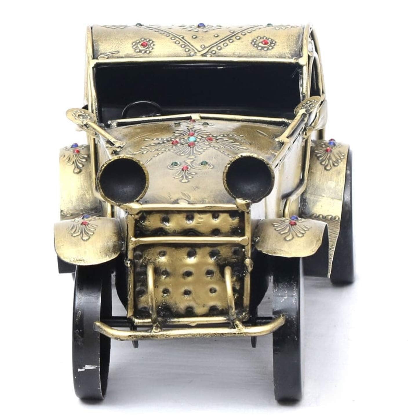 Multi Color Iron Painted Vintage Car Miniature Showpiece – Decorative Metal Collectible