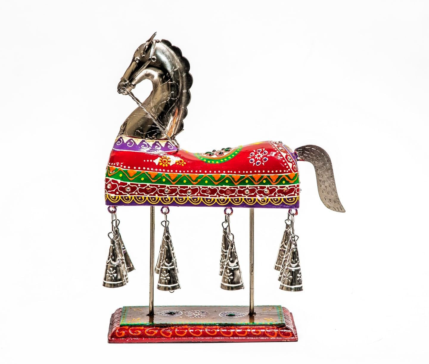 Wooden & Iron Horse Bell Decor – Handcrafted Antique