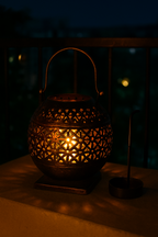 Bronze Metallic Candle Lantern – Decorative Holder